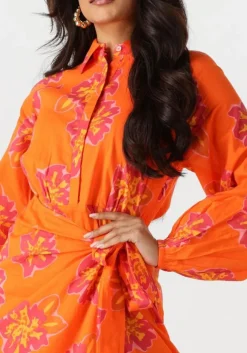 oranje notre-v mini jurk nv-fleurette