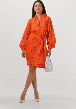 oranje notre-v mini jurk nv-fleurette