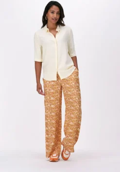 oranje scotch & soda wijde broek high-rise wide-leg drapey pyjama pants