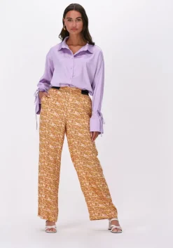 oranje scotch & soda wijde broek high-rise wide-leg drapey pyjama pants