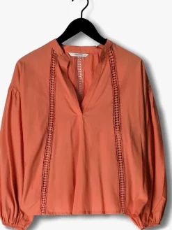 oranje summum blouses top lace accent tencel/cotton