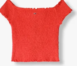 oranje tommy jeans top tjw crp smock top