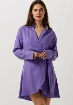 paarse colourful rebel mini jurk hette uni wrap mini dress