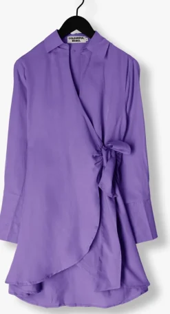 paarse colourful rebel mini jurk hette uni wrap mini dress