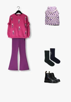 paarse daily brat flared broek peppy glitter flared pants