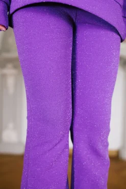 paarse daily brat flared broek peppy glitter flared pants