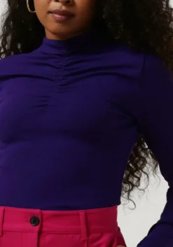 paarse jansen amsterdam coltrui cj198 crepe jersey top with wrinkling at turtle neck