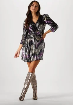 paarse louizon mini jurk disco