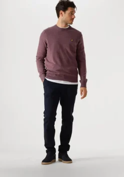 paarse lyle & scott trui lambswool blend crew neck jumper