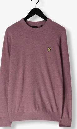paarse lyle & scott trui lambswool blend crew neck jumper