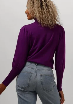 paarse notre-v coltrui basic knit blouse