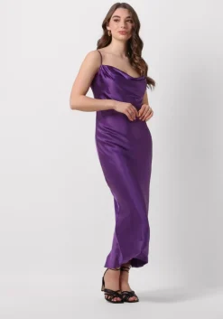 paarse notre-v maxi jurk satin strap dress