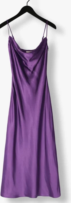 paarse notre-v maxi jurk satin strap dress