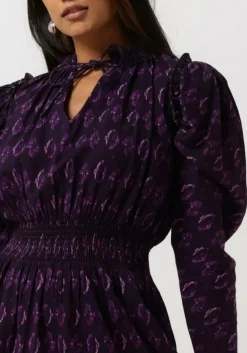 paarse notre-v mini jurk mini dress nv-avery