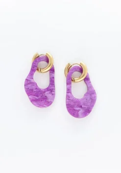 paarse notre-v oorbellen s23-014