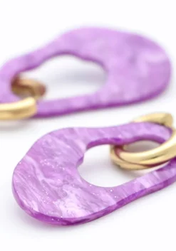 paarse notre-v oorbellen s23-014