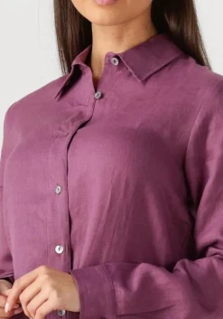 paarse resort finest maxi jurk shirt dress