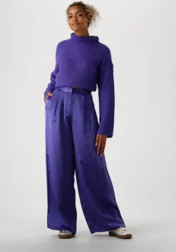 paarse selected femme trui slfgabella ls knit high-neck