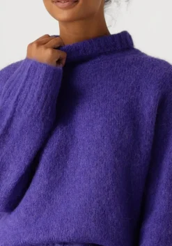 paarse selected femme trui slfgabella ls knit high-neck