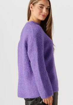 paarse selected femme trui slfgabella ls knit o-neck camp