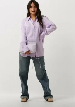 paarse vanilia blouses relax satin shirt