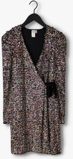 paarse y.a.s. mini jurk yasmultiseq ls wrap dress