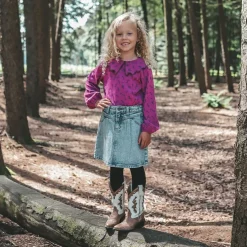 paarse your wishes blouses antique flower collar top