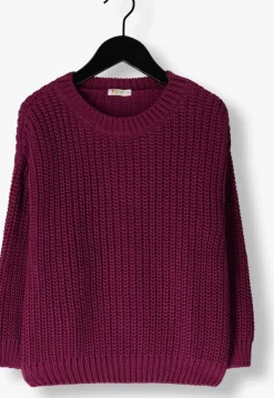 paarse yuki kidswear trui chunky knitted sweater