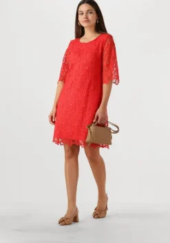 rode ana alcazar midi jurk dress sleeves 041092-3634