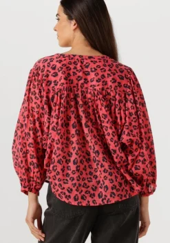 rode by-bar blouses becky red cheetah blouse