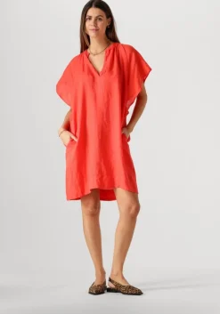 rode by-bar mini jurk vina linen dress