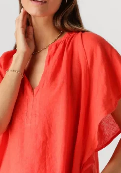 rode by-bar mini jurk vina linen dress