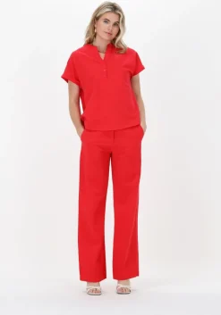 rode cc heart wijde broek wide linen pants