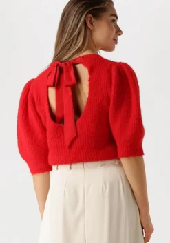 rode co'couture trui coralie bow rib knit
