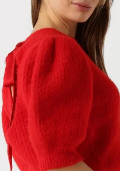 rode co'couture trui coralie bow rib knit