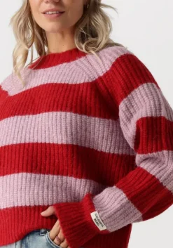 rode colourful rebel trui kinza striped knitted sweater