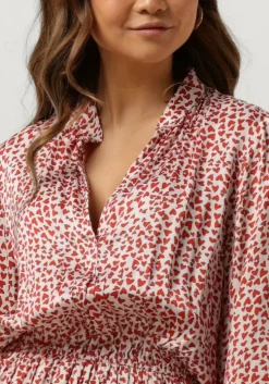 rode est'seven mini jurk est’journee dress bambu