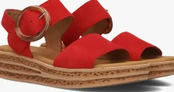 rode gabor platte sandalen 550.2
