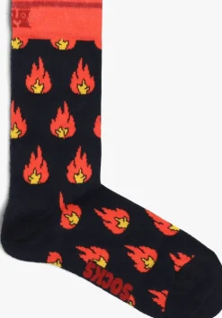 rode happy socks sokken flames