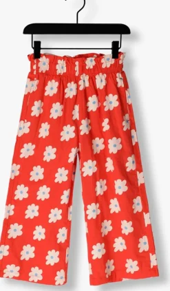 rode jelly mallow wijde broek floral wide pants
