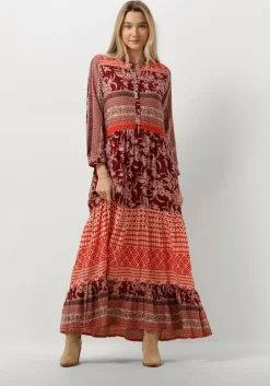 rode lollys laundry maxi jurk neell maxi dress ls