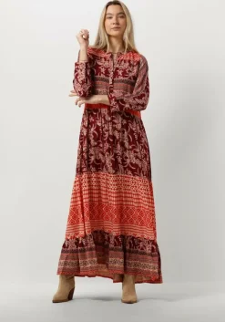 rode lollys laundry maxi jurk neell maxi dress ls