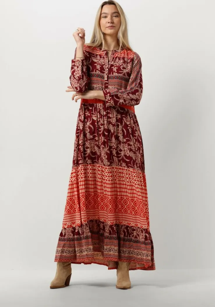 rode lollys laundry maxi jurk neell maxi dress ls