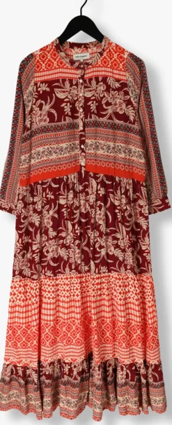rode lollys laundry maxi jurk neell maxi dress ls