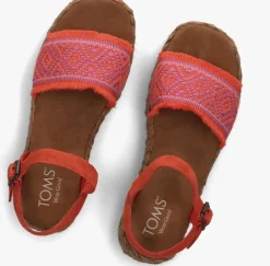 rode toms platte sandalen abby