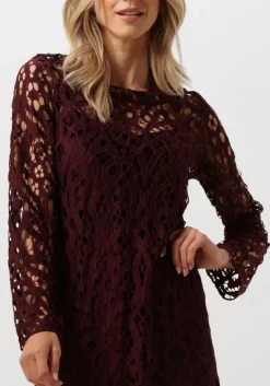 rode vanilia midi jurk lace midi dress