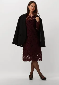 rode vanilia midi jurk lace midi dress