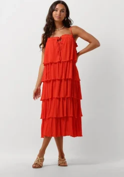 rode y.a.s. midi jurk yasfilippa strap midi dress