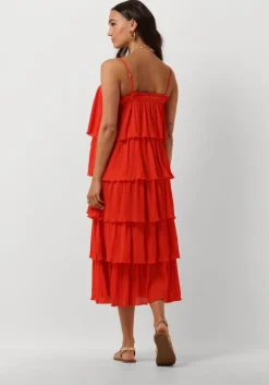 rode y.a.s. midi jurk yasfilippa strap midi dress
