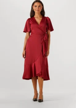 rode y.a.s. midi jurk yasthea 2/4 midi wrap dress s.